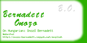 bernadett onozo business card